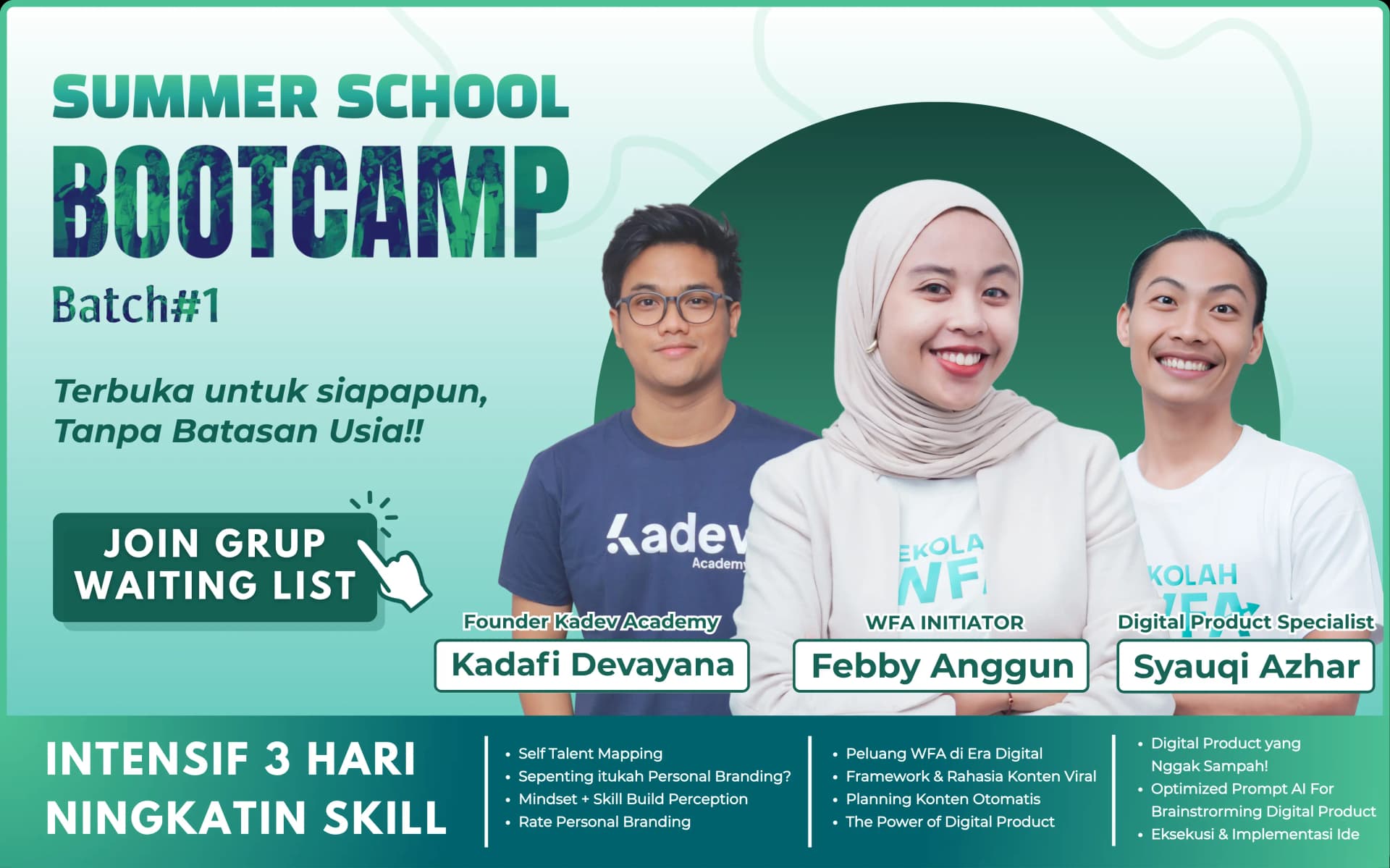 Summer School Bootcamp Sekolah WFA Online Class Batch 1